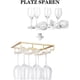 thumbnail image 2 of Estante para copas de vino, soporte para copas de vino, 1 pieza, organizador de metal para bar, cocina, color dorado, 3 ranuras, 2 of 5