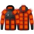 thumbnail image 5 of DODADAWANJ Mens Heated Jacket Lightweight Smart Electric Heated Jackets Big and Tall Quilted 21 Heating Zones Hooded Coat Winter Windproof Skiing Coats No Battery XXXL, 5 of 6