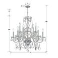 thumbnail image 2 of Crystorama Traditional Crystal 12 Light Italian Crystal Chrome Chandelier - 31'' W x 26'' H, 2 of 6