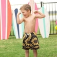 thumbnail image 4 of FORMRS Boys Swim Trunks Quick Dry Mesh Liner Boardshorts Sizes XS-XL, Black Sunflower Pattern, 4 of 7