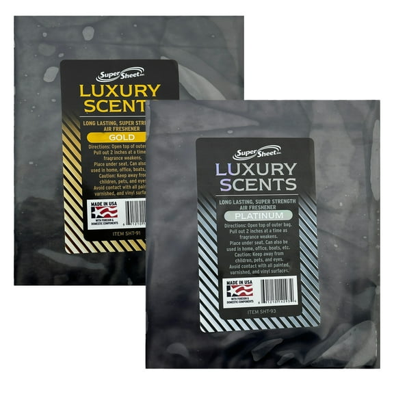 Super Sheet Under the Seat Car Air Fresheners Large Luxury Scents Platinum and Gold: The Best Car Air Freshener and Odor Eliminators - Long Lasting, Super Strength Car Fresheners