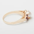 thumbnail image 5 of LBG British Made 18k Rose Gold Cultured Pearl & Garnet Womens Cluster Ring - 33 size options - Size 8.75, 5 of 6