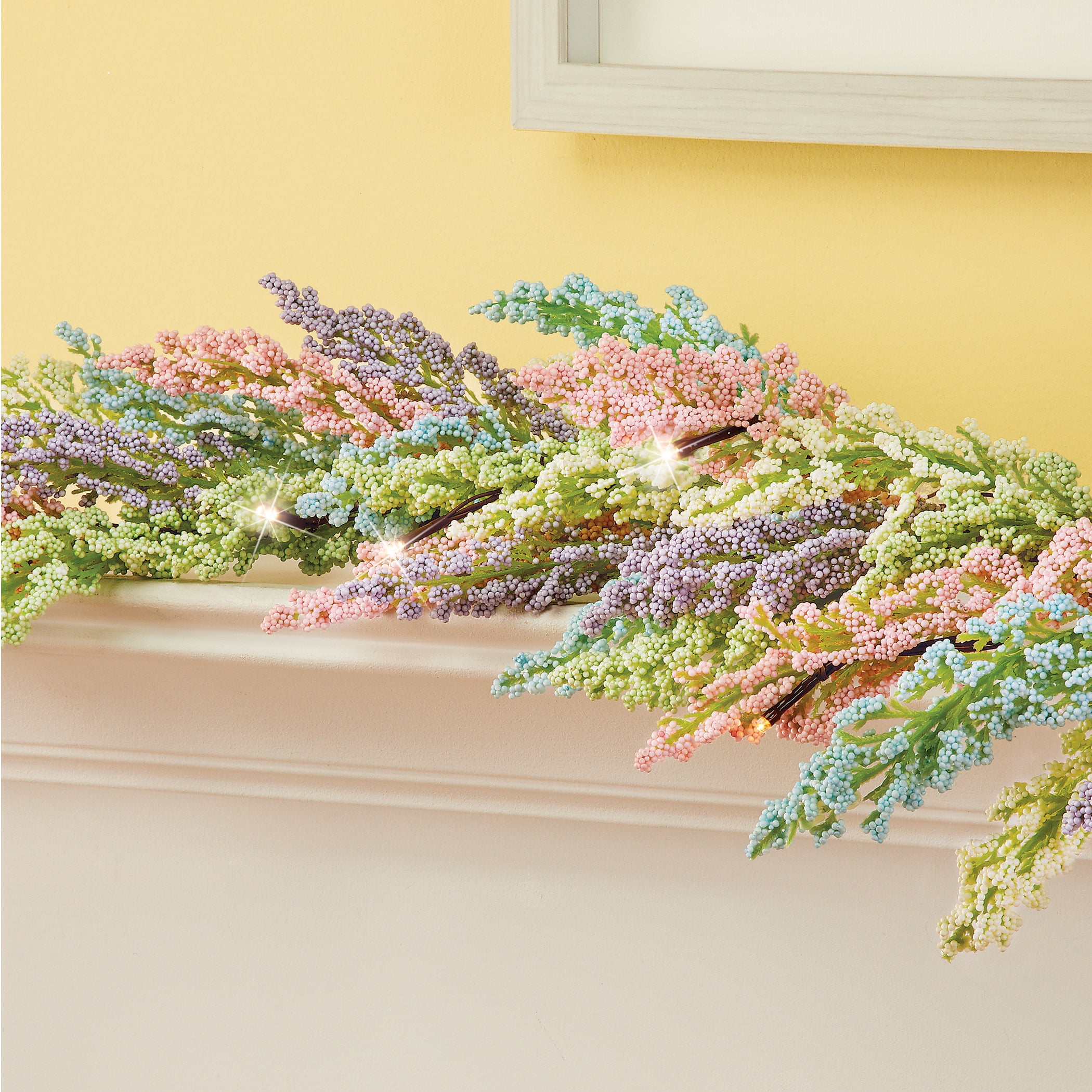 Sparkling LED Lights Pastel Berry Garland Perfect for Easter or