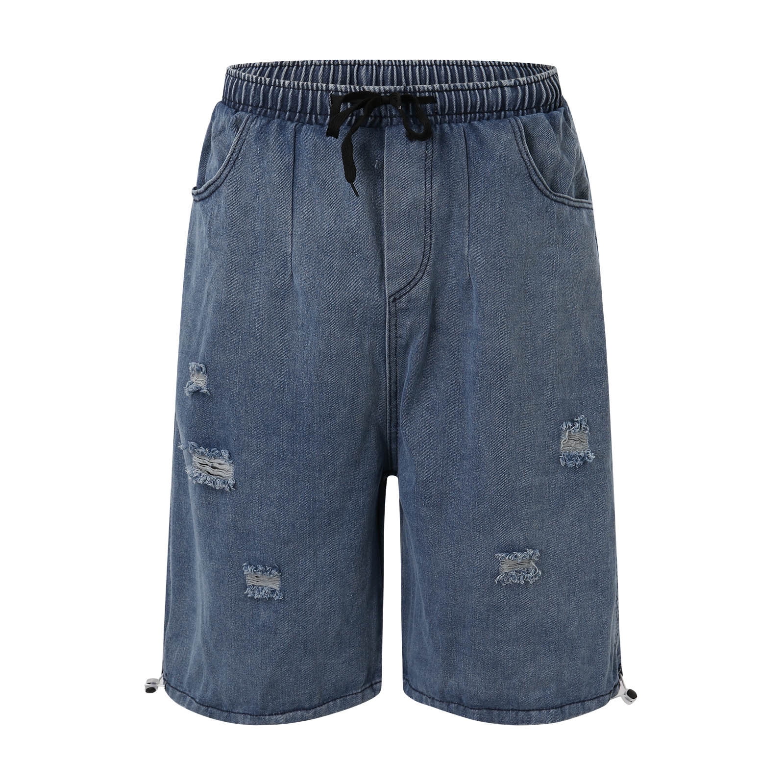 B91xZ Men's Fashion Ripped Short Jeans Comfort Flex