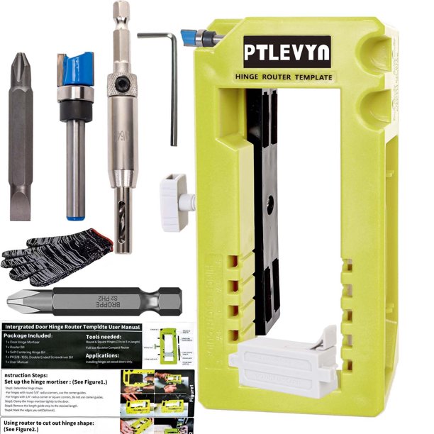 Kit de plantillas de montaje para bisagras de puerta PTLEVYN para 3-5 bisagras