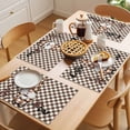 thumbnail image 5 of Brown Gnome Placemats Set of 6 Coffee Beans Vintage Plaid Abstract Place Mats Indoor Wipeable Table Mats Washable Cloth Dining Table Placemats for Kitchen Holiday Party Home Decor 13x19 Inch, 5 of 9