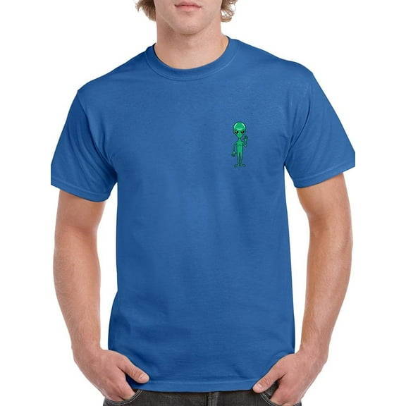 Green Alien Saluting Men T-Shirt T-Shirt Men -Image by Shutterstock, Male x-Large