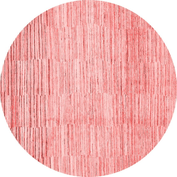 Ahgly Company Indoor Round Solid Red Modern Area Rugs, 7' Round
