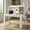 White, variant on Spaco Modern Computer Desk - Charging Station H-Shaped Frame, Hutch & Storage Shelves, Black