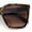 Tortoise - Brown, variant on Womens Metal Brow Oversized High Temple Rectangle Plastic Sunglasses All Grey