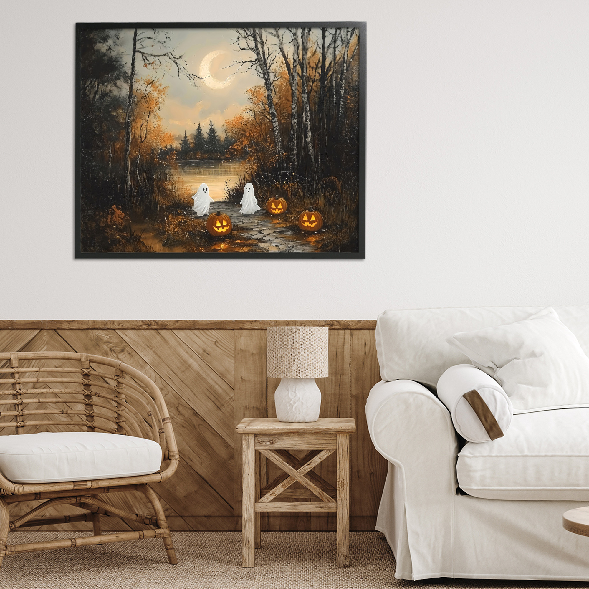 Autumn Ghosts at Lake Black Framed Giclee Art, design by Arlington Prints