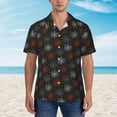 thumbnail image 4 of Balery Spider Web Print Men's Hawaiian Shirts Short Sleeve Beach Shirt Relaxed Fit Vacation Button Down Shirts-X-Large, 4 of 9