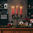 thumbnail image 2 of ThrottleT- 5 Arm Candelabra Taper Candle Holders Decorations Indoor Kitchen Décor Table Candles Candlestick Candelabra Centerpiece (Black Glossy), 2 of 15