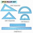 thumbnail image 3 of Uxcell 4pcs Triangular Ruler Set 15cm Plastic Metric Inch Ruler Geometric Protractor Triangle Ruler Engineering Scale, 3 of 6