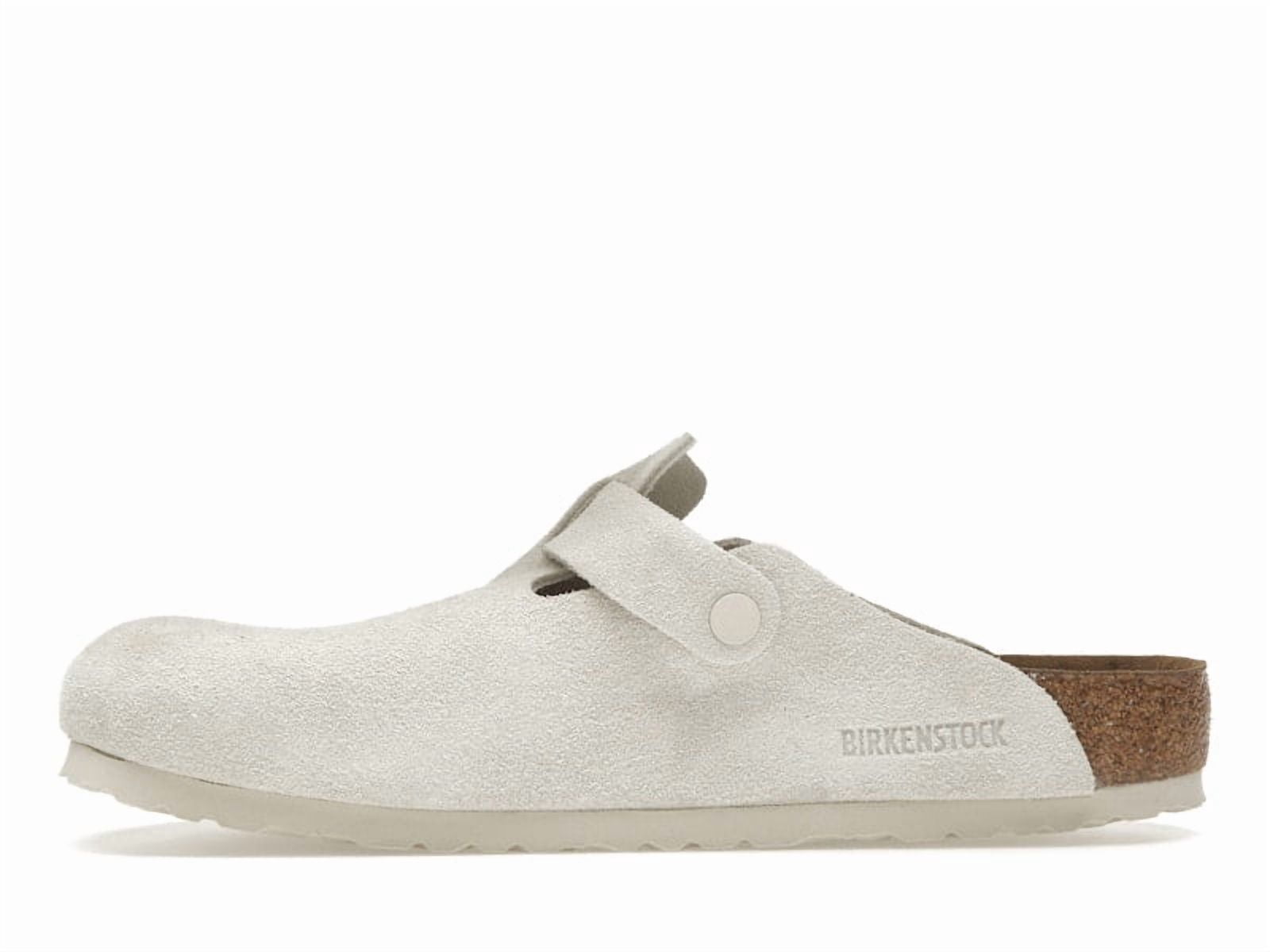 Birkenstock Unisex Boston Soft Footbed Suede Antique White Shoes, from StockX
