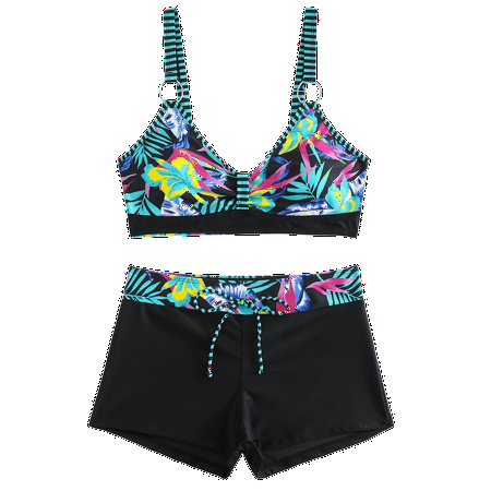 Divhosrg High Waisted Bikini Sets for Women  Bikini Sets for Women Cheeky Bottoms  Bathing Suit Bottoms for Women  Womens Swimwear Tankini  Cyan Swimsuits for Women 2 Piece Bikini XL