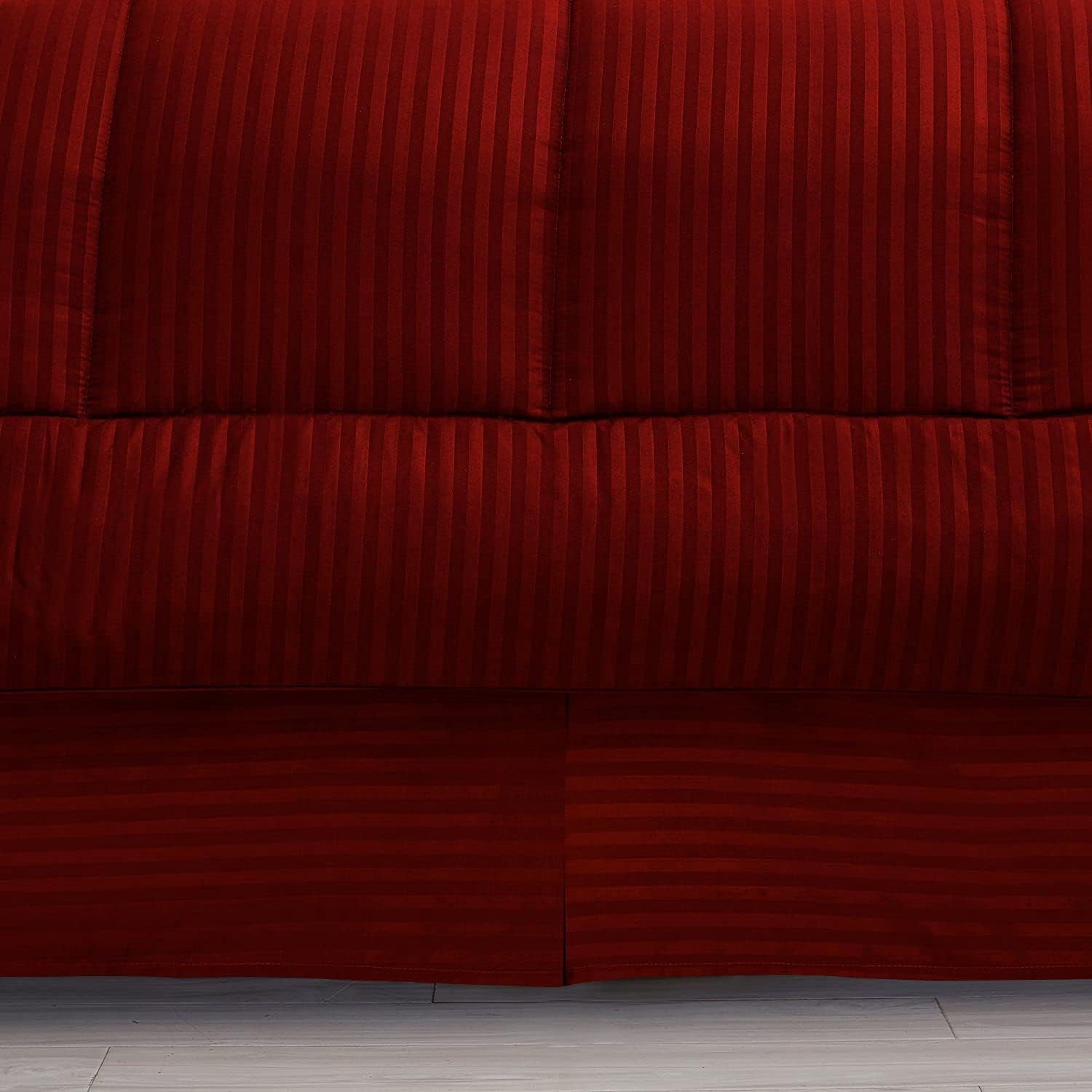 D.N.G. BEDDINGS King/Cal King Size 800 Thread Count, 100% Egyptian Cotton, Burgundy Premium Hotal Quality, 3 Piece Box Design Striped Comforter Set