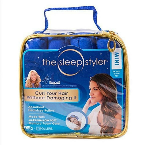 The Sleep Styler - As Seen On Shark Tank - Heat Free Curlers . Includes 8 Mini (3 Inch) Rollers