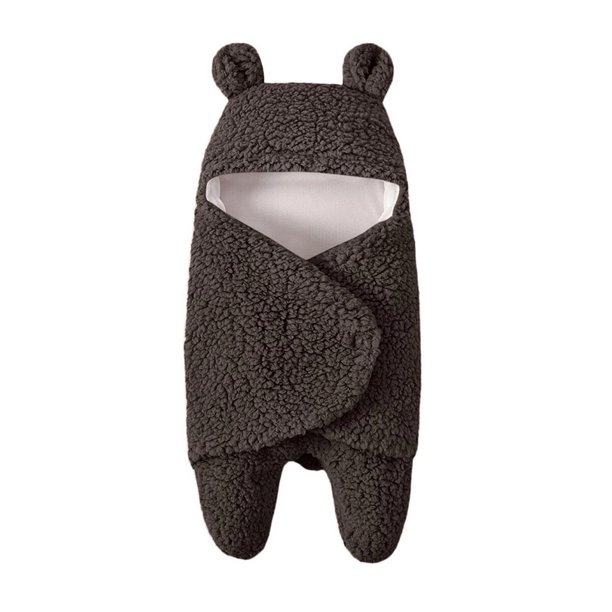 Saco de dormir para bebé de forro polar cálido con pies Manta para bebé recién nacido Orejas con capucha Saco para envolver Cochecito Cuna Saco de dormir Saco Fotografía Prop para 0-6 meses Xemadio LRWJ149-4