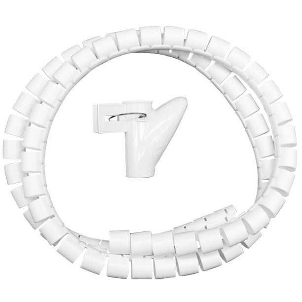 Billuyoard Organizador de cable en espiral flexible Cable de gestión de protector de cable de tubería de almacenamiento Almacenamiento y organización del hogar Blanco 10mm*2m+clip 10mm