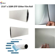 CALCA 23.6" x 328Ft DTF Glitter Film Roll DTF Transfer Film Hot Peel DTF Transfer Glitter Film Roll Direct to Film PET Heat Transfer Roll