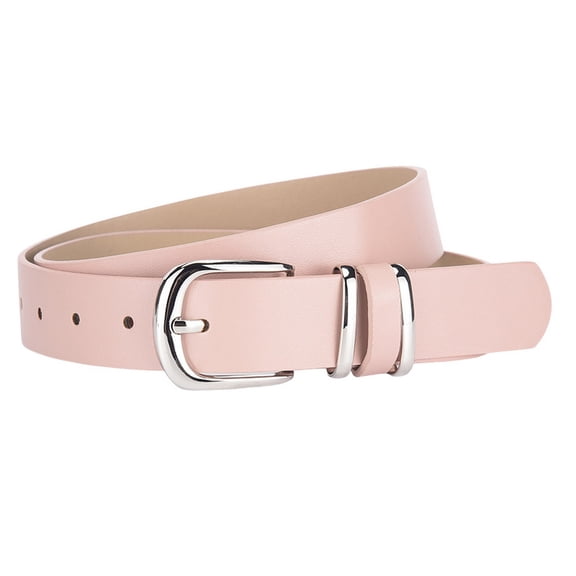 SWSMCLT Women's Autumn Belt 2025Casual Classic Faux Leather Party Buckle Adjustable Belts Groove Basic Pink X-Small-Large