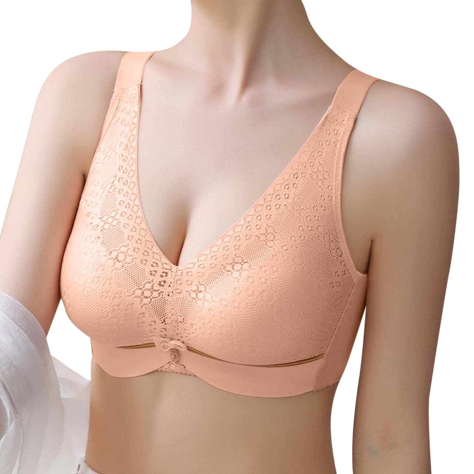 zuwimk Bras For Women Push Up,Women's Minimizer Bras Comfort Cushion Strap  Wirefree Full Coverage Large Bust Non-Padded Bra B,L 
