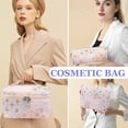 thumbnail image 4 of Soda Candy Makeup Bag Large Quilted Cosmetic Bag Floral Make up Bag for Women Cute Cotton Makeup Bag Set Travel Toiletry Organizer Bag, Patchwork Floral, 4 of 7