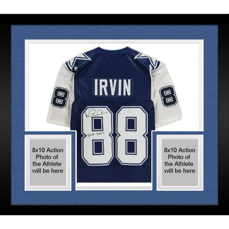 Framed Michael Irvin Dallas Cowboys Autographed Mitchell & Ness 1995 Throwback Navy Authentic Jersey with "HOF 2007" Inscription - Fanatics Authentic Certified