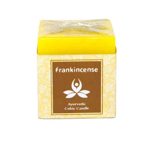 Frankincense Ayurvedic Cubic Candle,100g,10 hrs Burn Time, Soothing Earthy Aroma