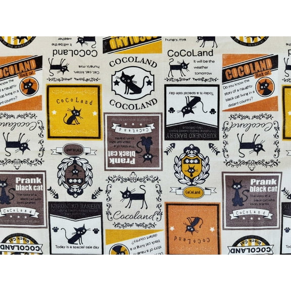 Cat Canvas-Cat Logo-Westex-Japanese Fabric - 1/2 Yard