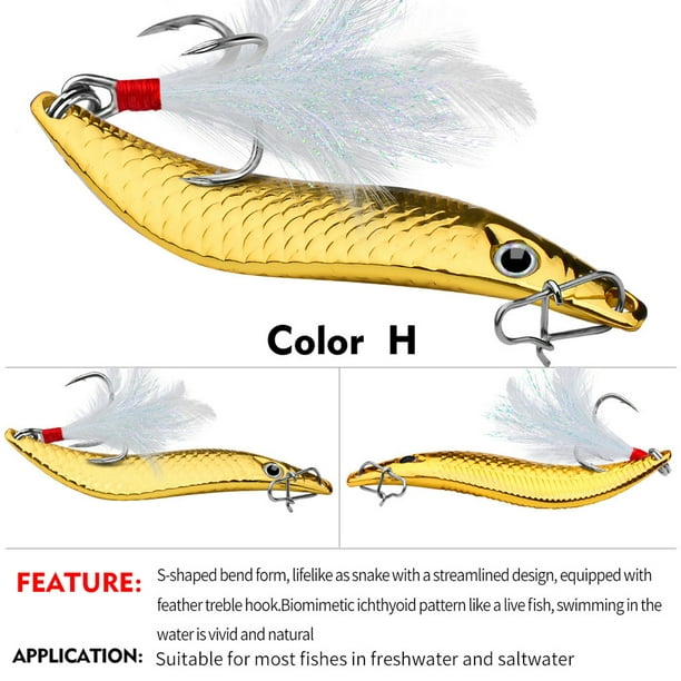Bingirl Fishing Lure Long-casting S-type Leech Metal Sequins Fake Bait  Fishing Tackle Accessories For Seawater Freshwater
