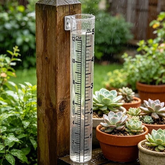 GJX 2026 New 12Cm Glass Flat Bottom Rain Gauge Test Tube with Scale, for Weather Monitoring, Outdoor Use, Garden, Home, Rainfall Measurement