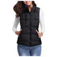 thumbnail image 2 of Jiyugala Women's Overcoat Warm Vest Outerwear Thick Padded Sleeveless Casual Vest With Detachable Hood, 2 of 6