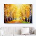 thumbnail image 2 of wall26 Canvas Print Wall Art Sunlight Shine Over Yellow Autumn Forest Path Nature Wilderness Photography Modern Art Rustic Scenic Colorful Multicolor for Living Room, Bedroom, Office - 12"x18&qu, 2 of 5
