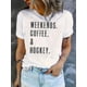 thumbnail image 1 of Camiseta informal con estampado de café para mujer: cómoda camiseta de manga corta con cuello redondo, algodón elástico, lavable a máquina. Perfecta para verano, ropa informal y para el tiempo libre., 1 of 6