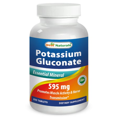 Best Naturals Potassium Gluconate Supplement 595 mg 250