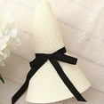 thumbnail image 4 of MESSUEN Beach Hats for Women Straw Hat Wide Brim Hats for Women Wide Cap Hat Ladies Floppy Beach Brim Sun Foldable Baseball Caps Straw Beach Hat Sun Hats for Women Uv Protection White One Size, 4 of 5