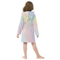 thumbnail image 7 of FORMRS Niños Bathrobe Unisex Hooded Robe Soft Plush Pajamas Sleepwear, Size 2-3T, Pink Wavy Striped, 7 of 7