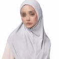 thumbnail image 1 of Abbraccia Pañuelo para mujer, turbante elegante de color uniforme, poliéster suave, cubre cabeza adaptable para uso diario y formal, 1 of 6