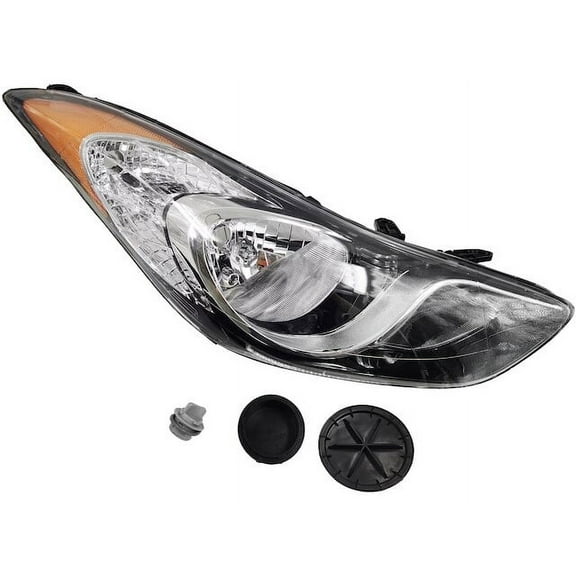 Right Passenger Side Halogen Headlight Assembly - Compatible with 2011 - 2013 Hyundai Elantra Sedan (For US Built Vehicles) 2012