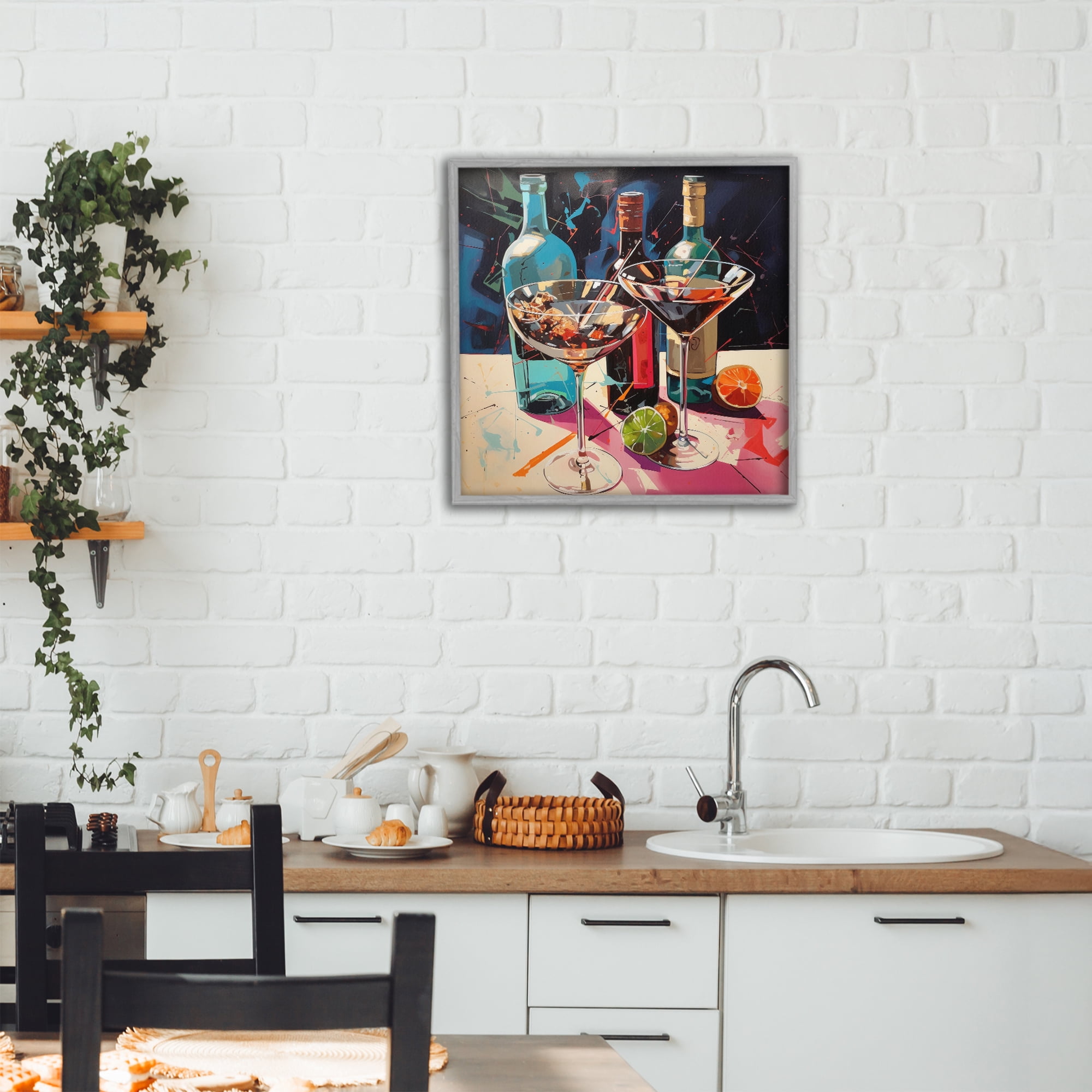 Stupell Industries Artsy Cocktails of Every Sip Gray Framed Giclee Art, design by Lazar Studio