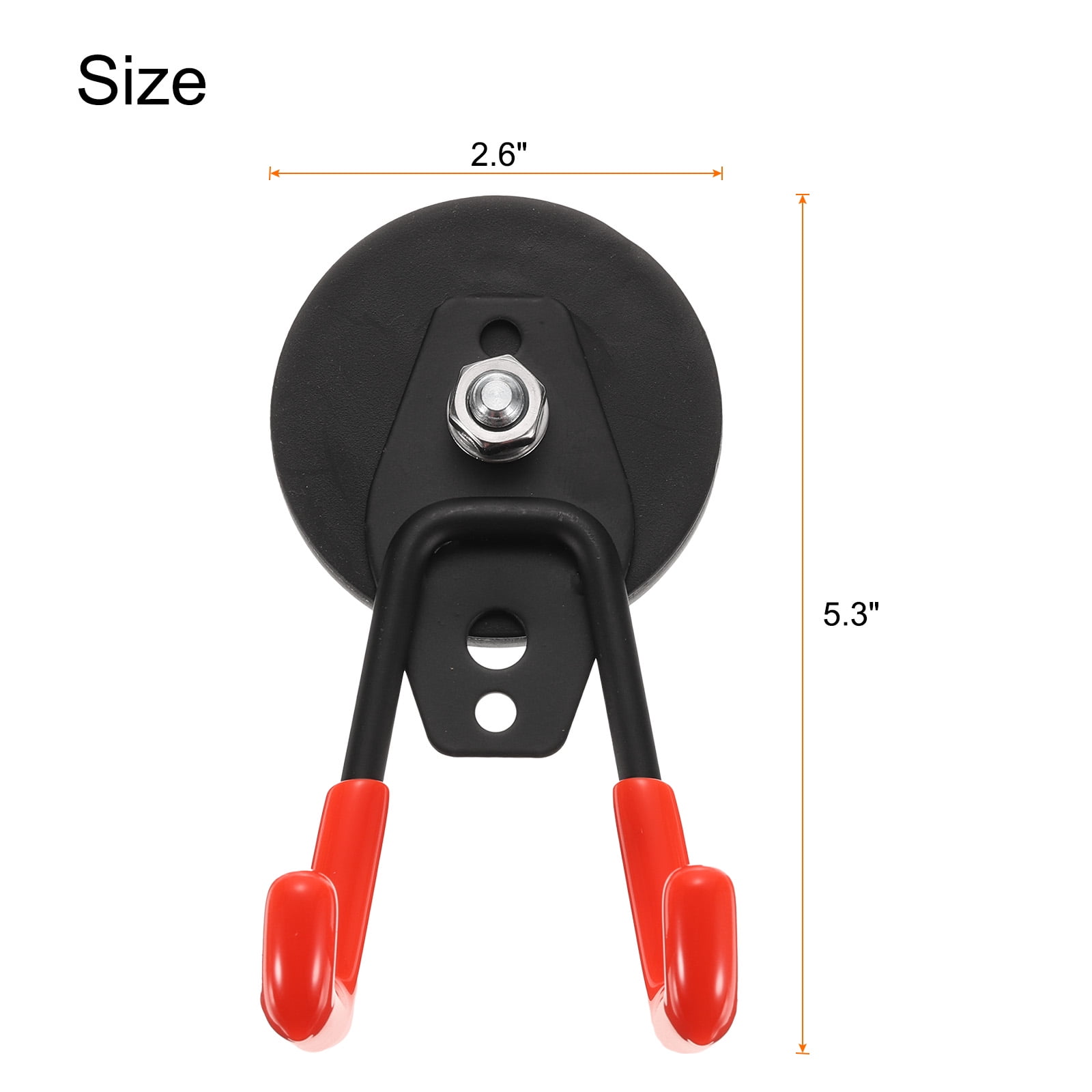 Uxcell 6pcs Storage Magnetic Hooks 2.6" Utility Storage Hooks for Metal Cabinet Garage Tools Cords, Orange