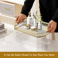 thumbnail image 6 of Golden Patterned Vintage Glass Tray Rectangular Cosmetics Storage Plate With Handle Table Desktop Suitable For Decoration Gifts Small Size, 6 of 16