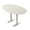 White  w/Silver Base, variant on Boat Oval Bistro Height Meeting Table T-Shaped Metal Base 46x84 Bar Table