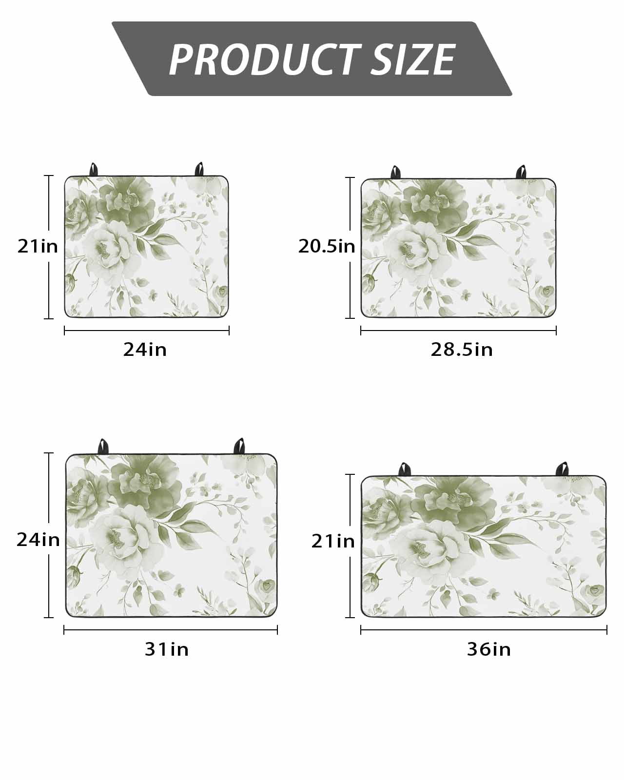 Stove Top Covers for Electric Stove, Sage Green Flower Glass Stovetop Cover Protector, Watercolor Gradient Retro Floral Induction Cooktop Protector Oven Mat for Kitchen Countertop 24"x21"