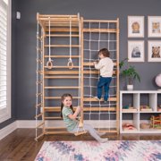 Avenlur Neem Swedish Ladder Wall Gym Adult & Kids Climbing Wall 8-in-1 kids home gym: climbing wall kids love, indoor swing for kids, pull up bar for kids, stair slides indoor for kids (94.5 in)