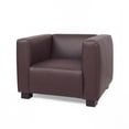 thumbnail image 6 of Noble House Denison Faux Leather Club Chair, Dark Brown and Dark Walnut, 6 of 8