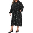 thumbnail image 3 of DARING DIVA Women's Plus Womens Polo Long Sleeve Midi Dress Casual Work 1X Black, 3 of 7