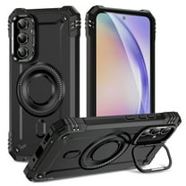 ELEHOLD for Samsung Galaxy A15 Case, Compatible with Mag safe Accessories, Strong Magnetic Military-Grade Drop Protection Invisible Kickstand Shockproof Protective Phone Case,Black